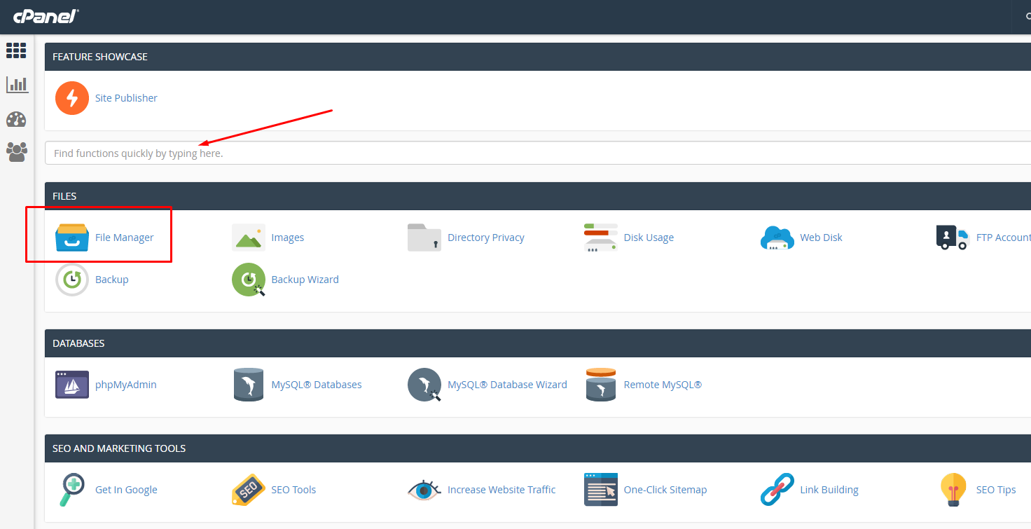 download all files from cpanel